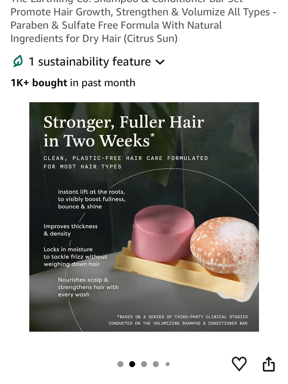 The Earthling Co. Citrus Sun Shampoo & Conditioner Bars - Cream & Orange - Picture 3 of 9